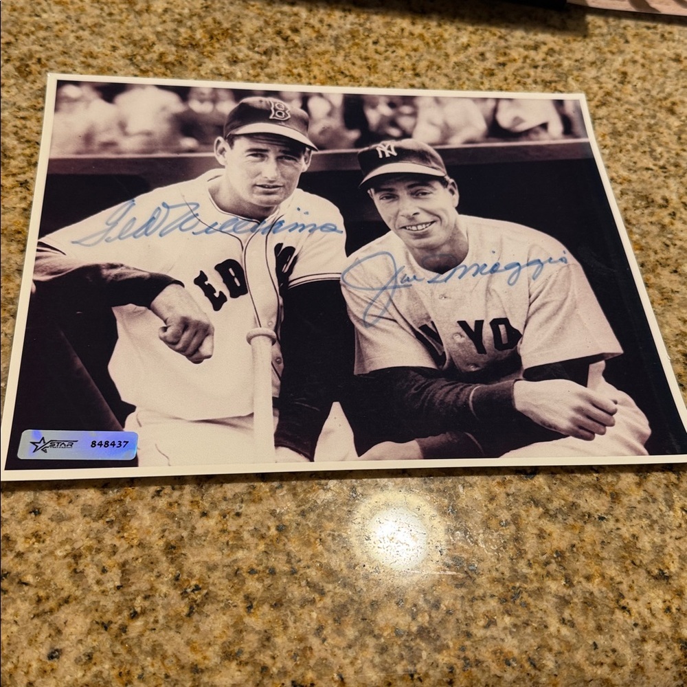 Joe Dimaggio Ted Williams Dimaggio 8x10 photo